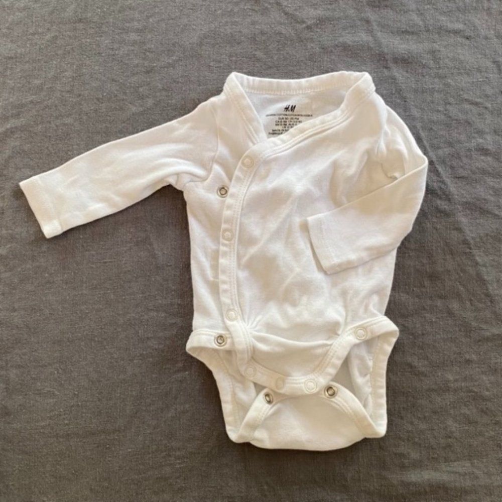 Organic Cotton H&M Long-Sleeved Kimono Pajama Onesie Size Preemie